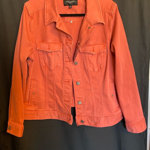 Liverpool Jackets & Blazers - Liverpool Los Angeles Women's Salmon Denim Jacket